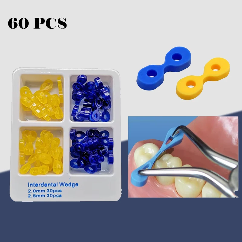 

Professional Dental Elastic Wedges 60pcs/Box for Tooth Separation & Matrix Fixing in Dental Procedures