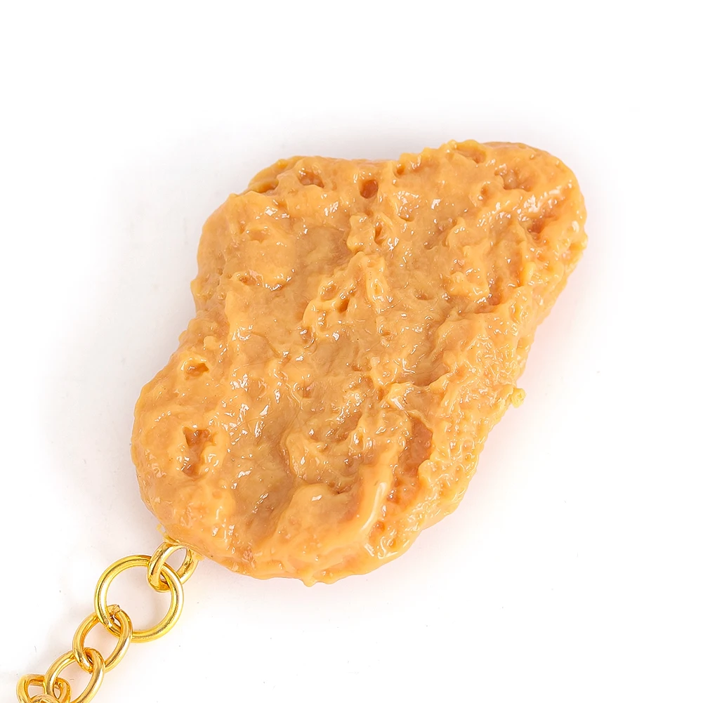 Simulated Fried Chicken Nuggets Keychain Creative Imitation Food Pendant Keychain Vehicle Charms Fun Backpack Pendant Gifts view 6