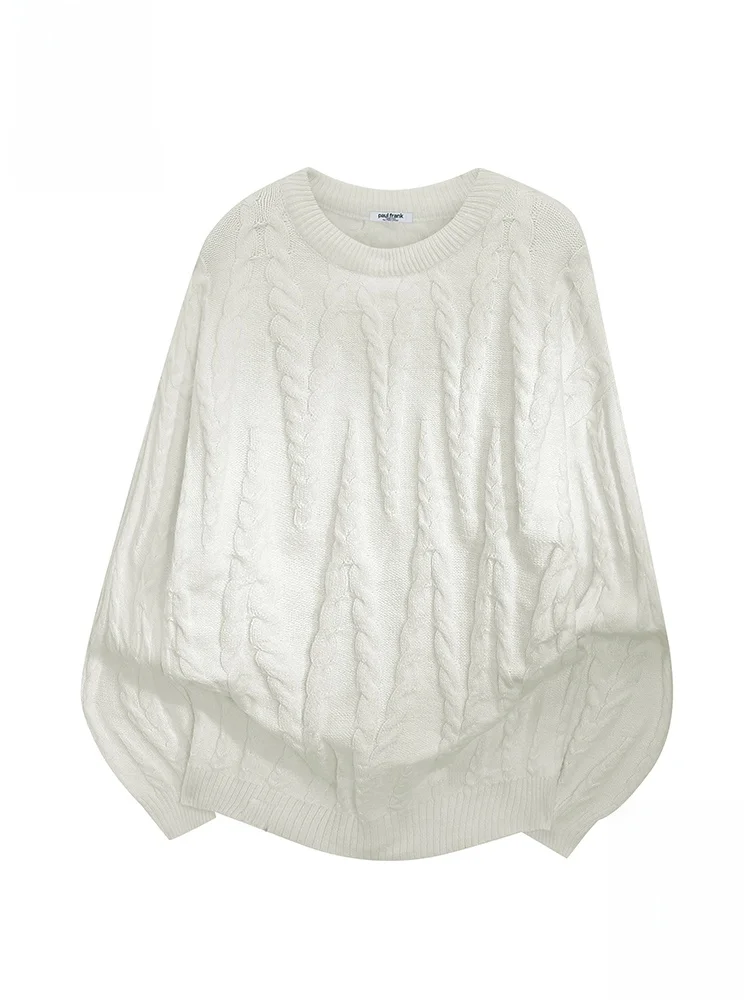 

PaulFrank M Thiened Loose Knitted Sweater Autumn Casual Warm Twisted round Ne Pullover Faionable Youthwear