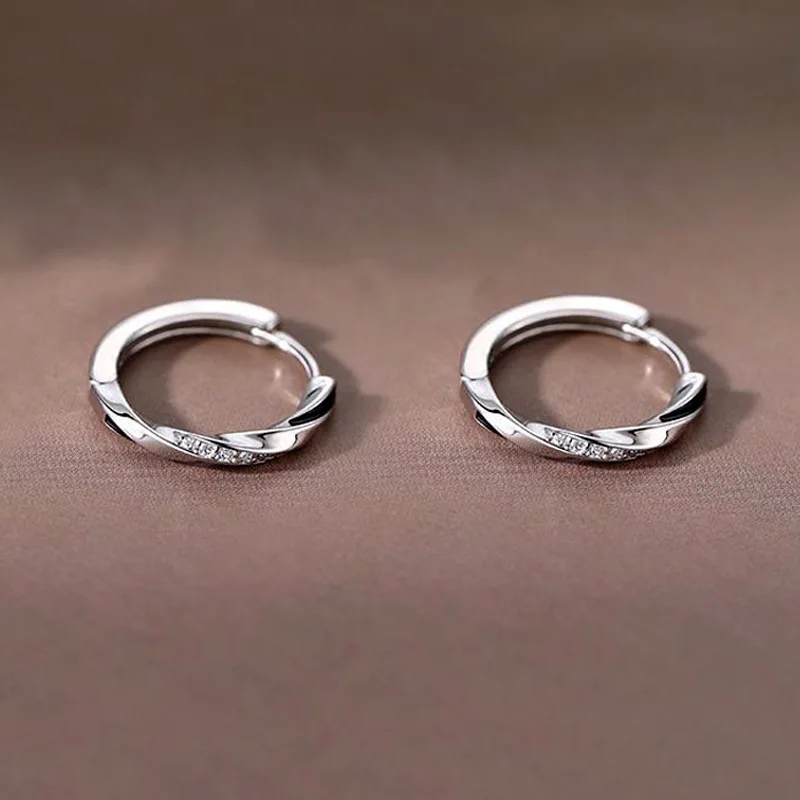 Fashion S925 Silver Mobius Zircon Earrings for Women