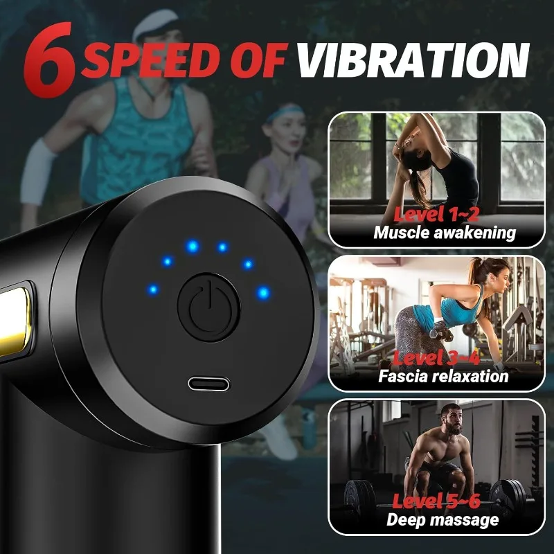 Mini Travel Massage Gun: Deep Tissue Percussion, Full Body Pain Relief, Ideal Unisex Gift (Black)
