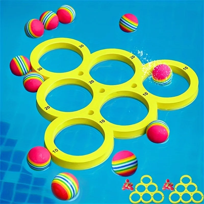 1set, Fun Splash Water Sports Floating Pool Game Toy - Durable EVA Material, Random Color Ball, Perfect for Summer Fun