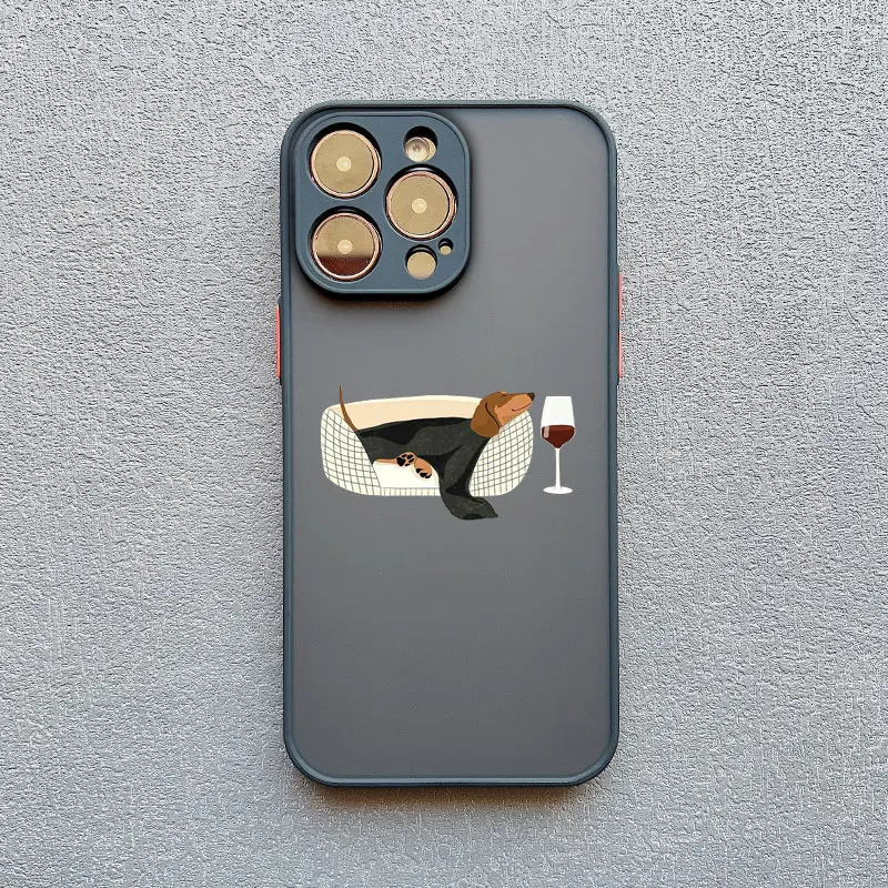 Niedliche Dackel-Bulldoggen-Handyhülle für iPhone 11 12 13 Mini Pro Max 14 15 Pro Max Plus 16 17 Pro Max Cover Cartoon-Hunde Fundas – Detail 5