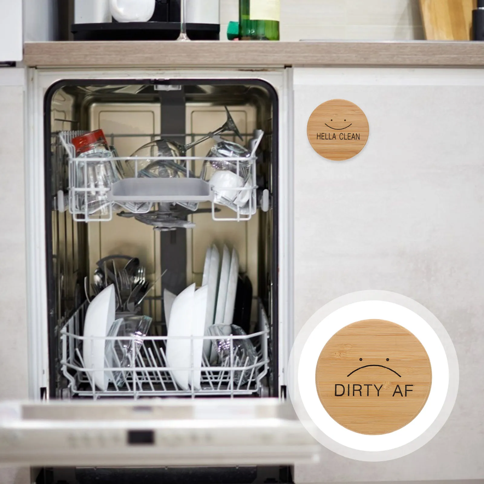 Double Sided Dirty Dish Magnet Sign Reliable Kitchen Necessities Dishwasher Accessories Apartment