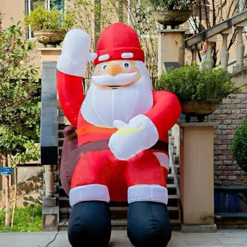 

Santa Claus inflatable air model Christmas wall climbing snowman cartoon luminous decoration luminous arch