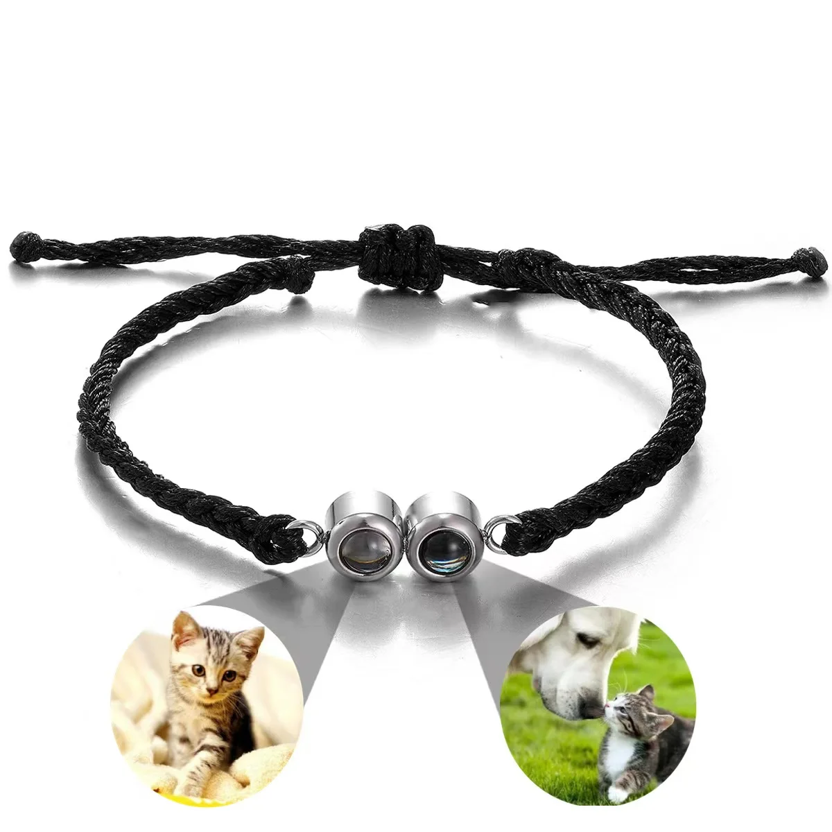 Customized Color Photo Handwoven Bracelet Couple Bracelet Men's and Women's Jewelry Perfect Birthday Gift Personalized Unique Picture Surprise - view 2