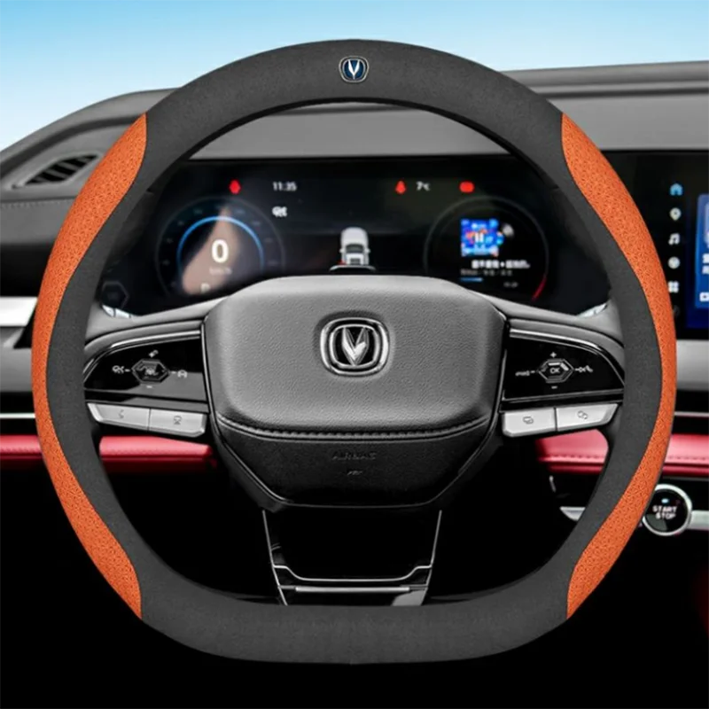 9color Leather Car Steering Wheel Cover for Changan CS95 CS85 CS75 CS55 CS35 CS15 EADO CX70 Alsvin Anti Slip Auto Accessories