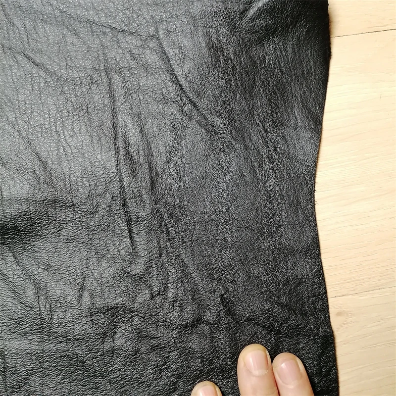 0.6/0.7mm Black Ultra-Thin Cowhide. First Layer Leather. Real Leather Fabric. Handmade DIY For Skirt. Full-Sheet Cutting