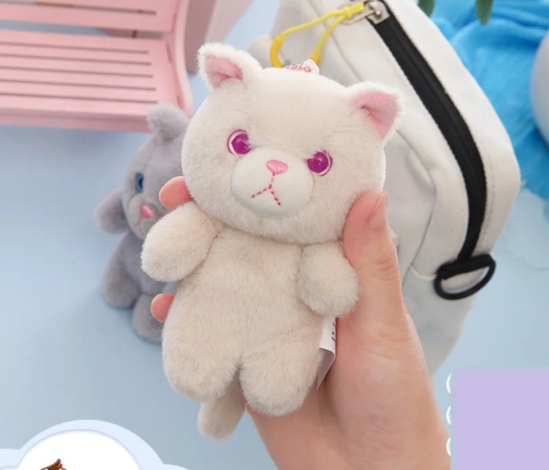 Mignon Meow soeur poupée doux mignon en peluche poupée chat sac à dos pendentif pour filles cadeau d'anniversaire poupée en tissu