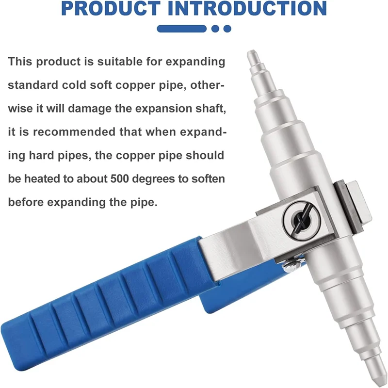 B08B-Soft Copper Pipe Tube Expander Universal Hand Tool Manual Refrigeration Tube Expander Kit 3/8In,1/2In,5/8In,3/4In,7/8In