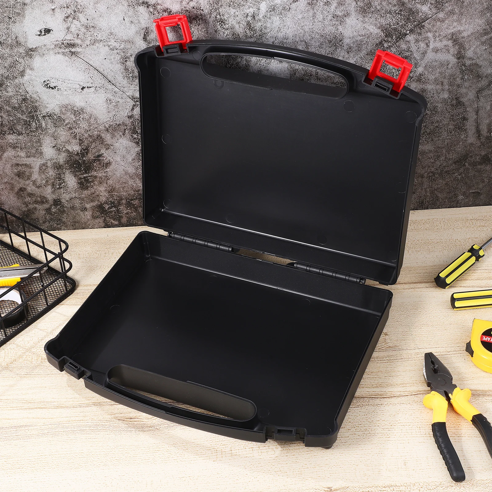 

Outdoor Cassette Stove Packaging Box Black Empty Case 310x250x78mm PP Material Portable Tool Storage Hard Case Mechanics Toolbox