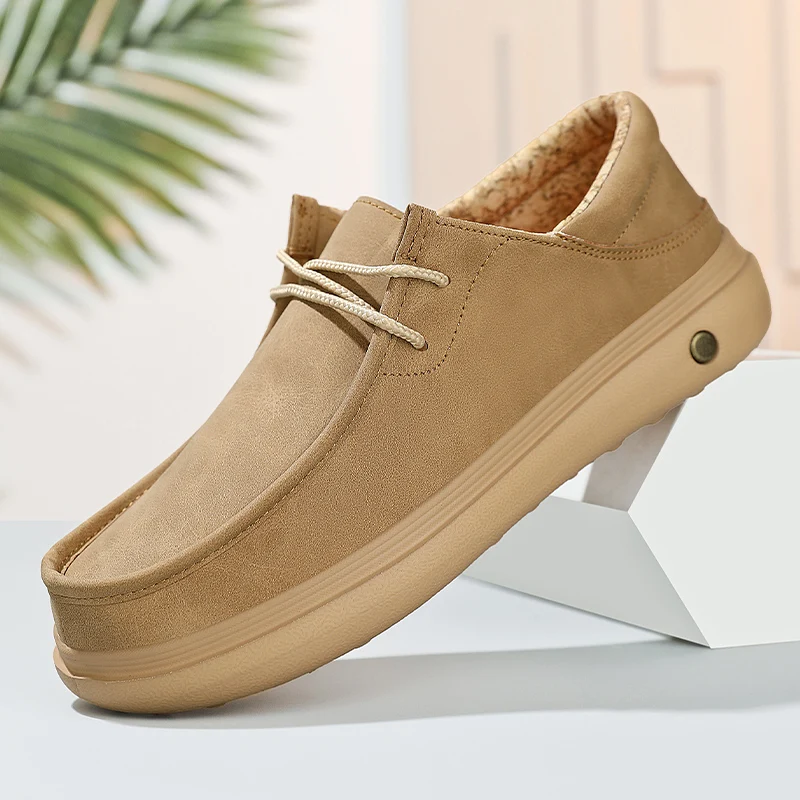 

Men's 2025 Autumn New Style Soft Leather Shoes - Thick-Soled, Versatile Retro Minimalist Casual & Business Sneakers