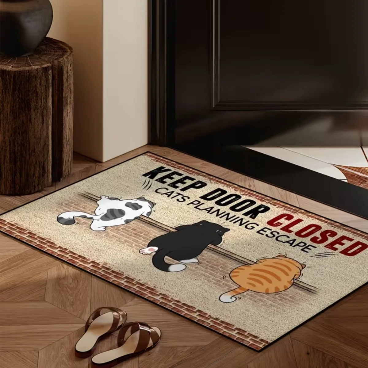 Halloween Square Front Door Mat Diatomaceous Earth Rubber Bottom Non Slip Water Absorbent Rug for Bathroom Toilet