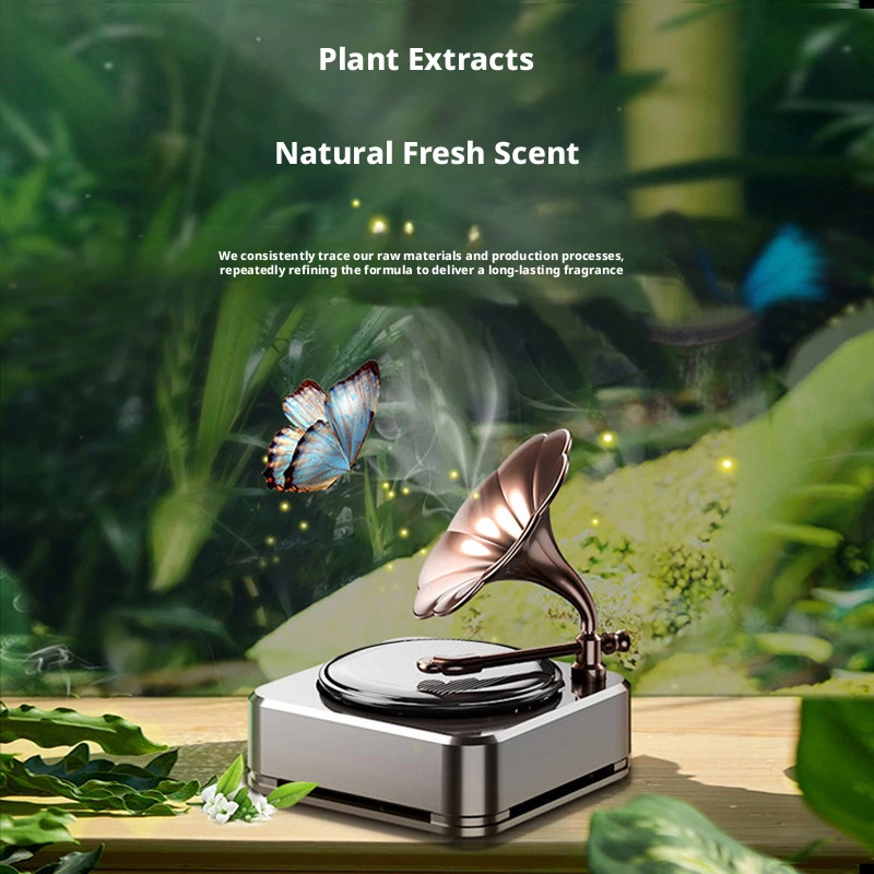 High-End Retro Car Fragrance, Gramophone-Shaped Car Ornament, Stylish & Creative Aromatic Car Decor