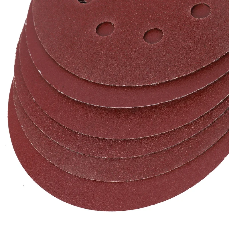 ABUL-60PCS discos de lijado de 5 pulgadas papel de lija surtido 60 80 120 180 240 320 granos para lijadoras de pista aleatorias eléctricas