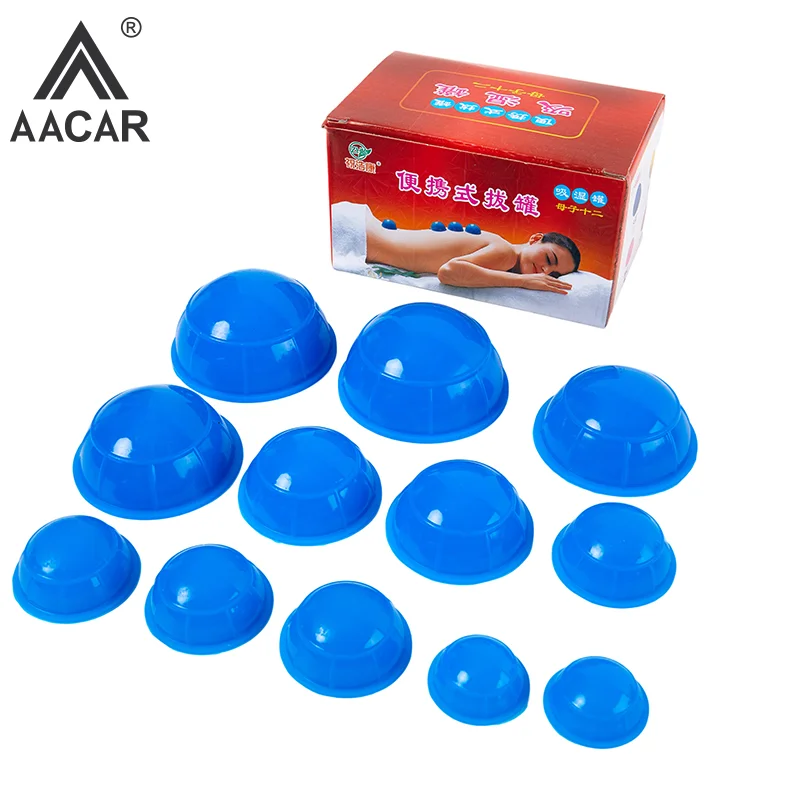 

12Pcs Silicone Massage Jars Cupping Set Chinese Therapy Body Massager Anti Cellulite Vacuum Cans