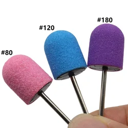 5 pezzi di tappi per levigatura per unghie con punte per trapano per unghie per rimozione del callo della lima per piedi, lucidatrice per unghie per Pedicure per Manicure #80 #120 #180