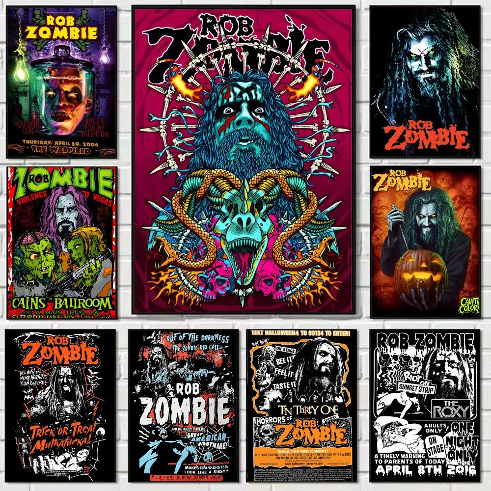 Singer Rob Zombie Poster Self-adhesive Art Waterproof Paper Sticker Coffee House Bar Dorm Room Wall Decor