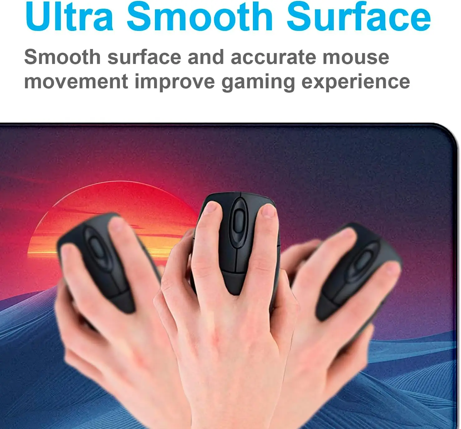 Tapis de souris XXL Mountain Peak Scenery, tapis de bureau étendu Sunset Hill avec base antidérapante à bord cousu pour ordinateur de jeu