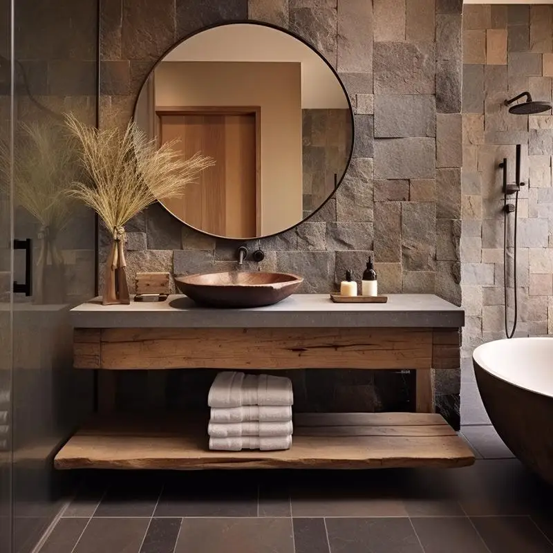 

Original ecological bathroom cabinet combination, homestay hotel hand wash cabinet, retro washbasin hand wash table integrated