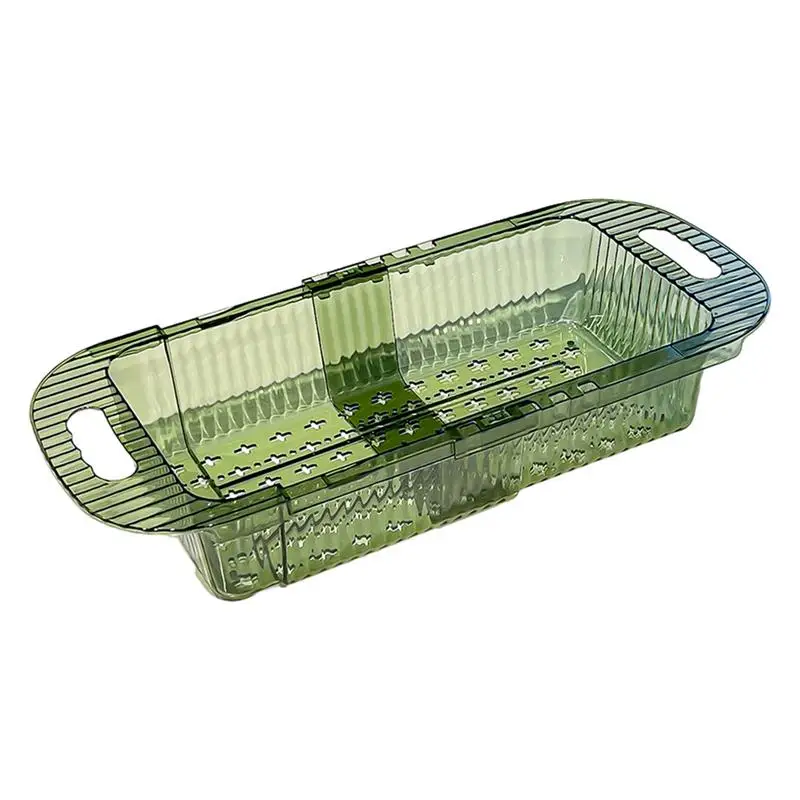 Drainage Basket For Sink Fruit Washing Strainer Basket With 2 Handles Fast Draining Space-Saving Vegetable Cleaning Tools