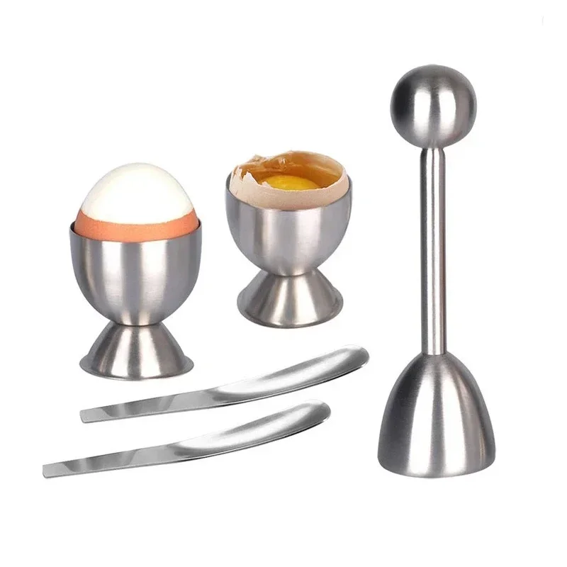 

Egg Opener Topper Cutter Soft Boiled Shell Removal Egg Cup Holder Tools Stainless Steel Kitchen Gadgets Egg Breaker