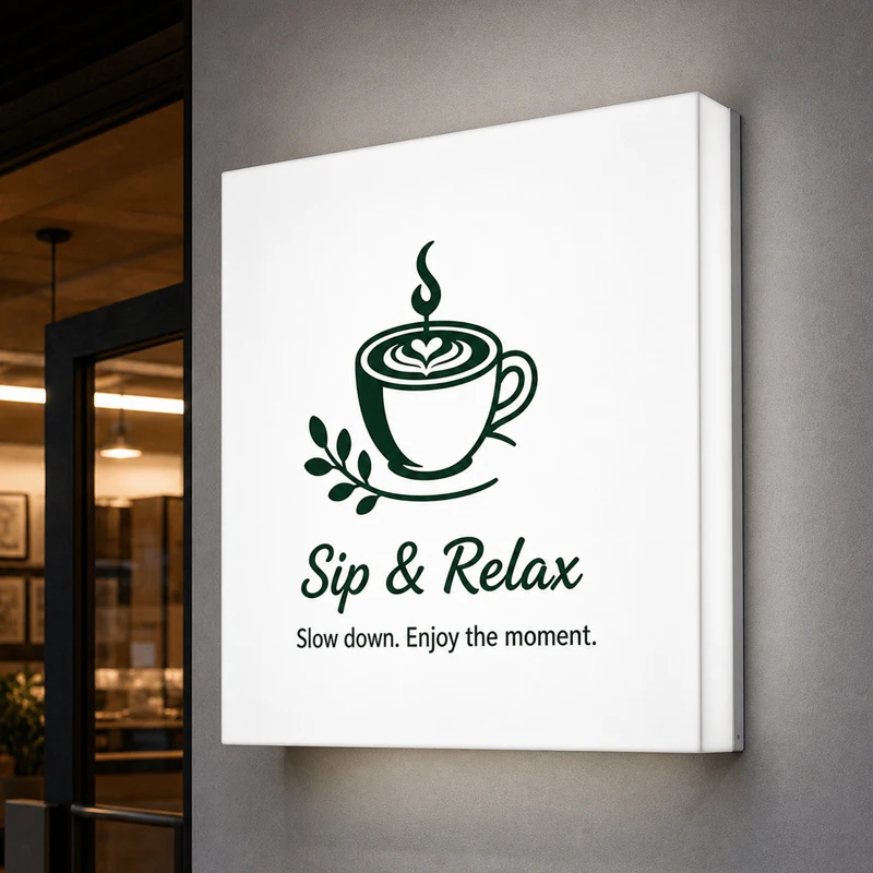 Custom Square Light Outdoor Illuminated Sign Outdoor Advertising Lightbox for Cake Shop Coffee Shop Book Store
