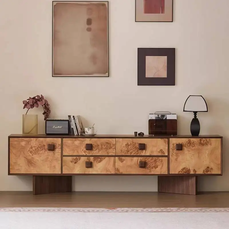 

Drawers Modren Tv Cabinet Living Room Storage Designer Walnut Tv Cabinet Luxury Nordic Unique Meuble Chambre Furniture Home