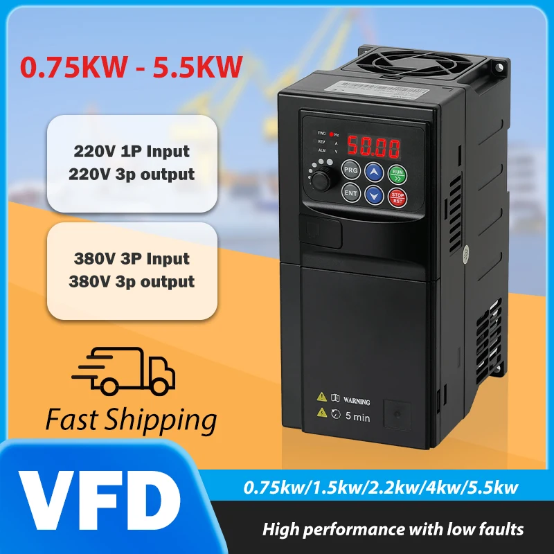 

Black SU600 VFD 0.75KW/1.5KW/2.2KW/3.7KW/5.5KW 220V/380V 3 phase output Variable Frequency Drive Motor Speed Control Inverter