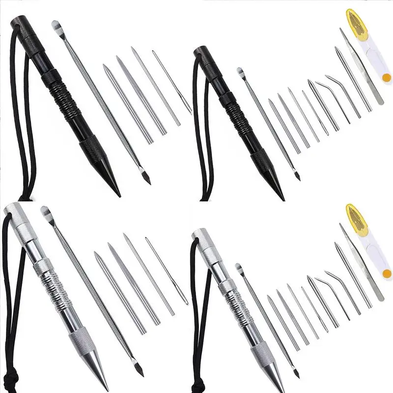 

6/12 Piece Umbrella Rope Knitting Needle Set Marlin Nail Paracord Needle Marlin Spikes With Lacing Needles Fids