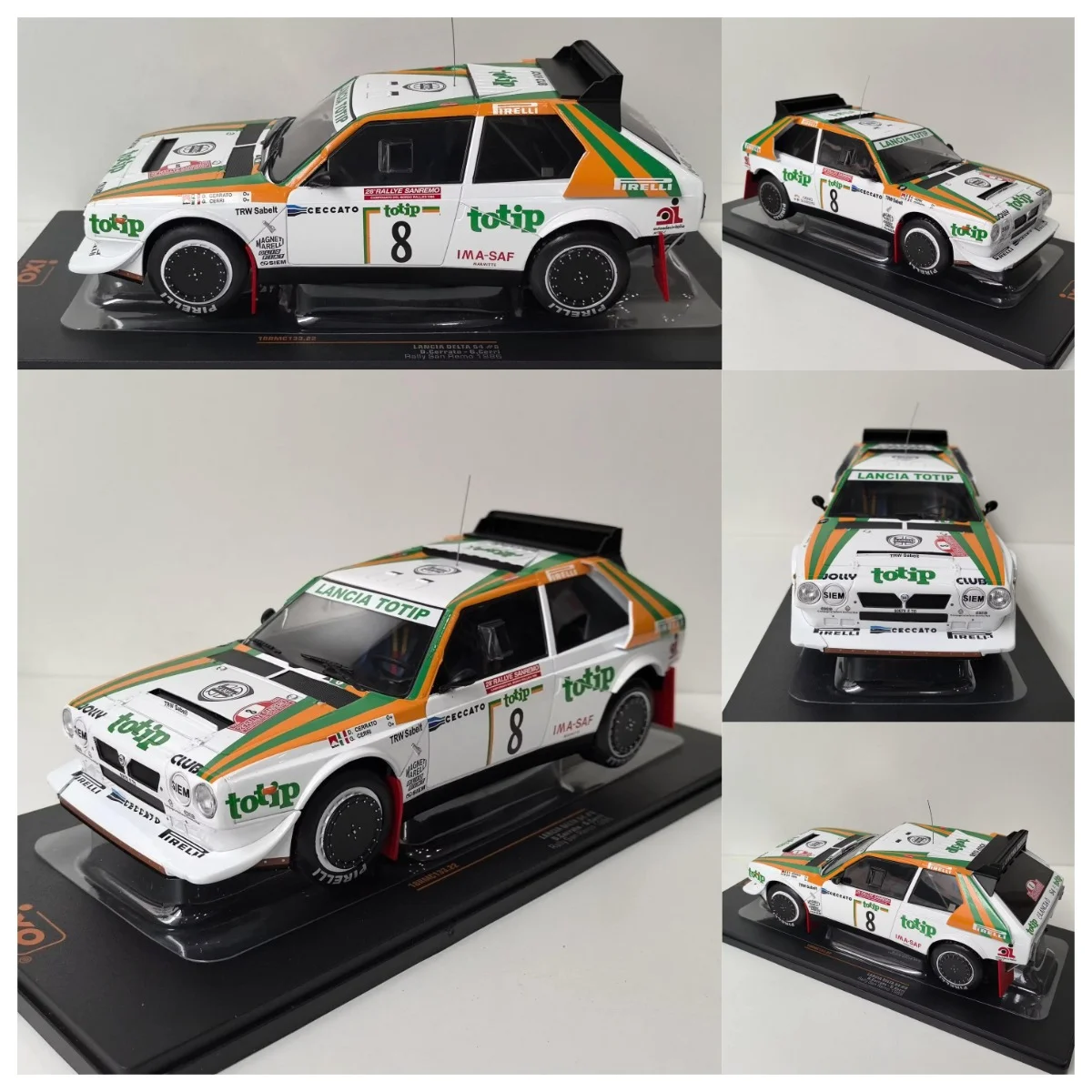 

IXO Diecast 1/18 Scale LANCIA DELTA S4 # 8 1986 Racing G6 Alloy Car Model