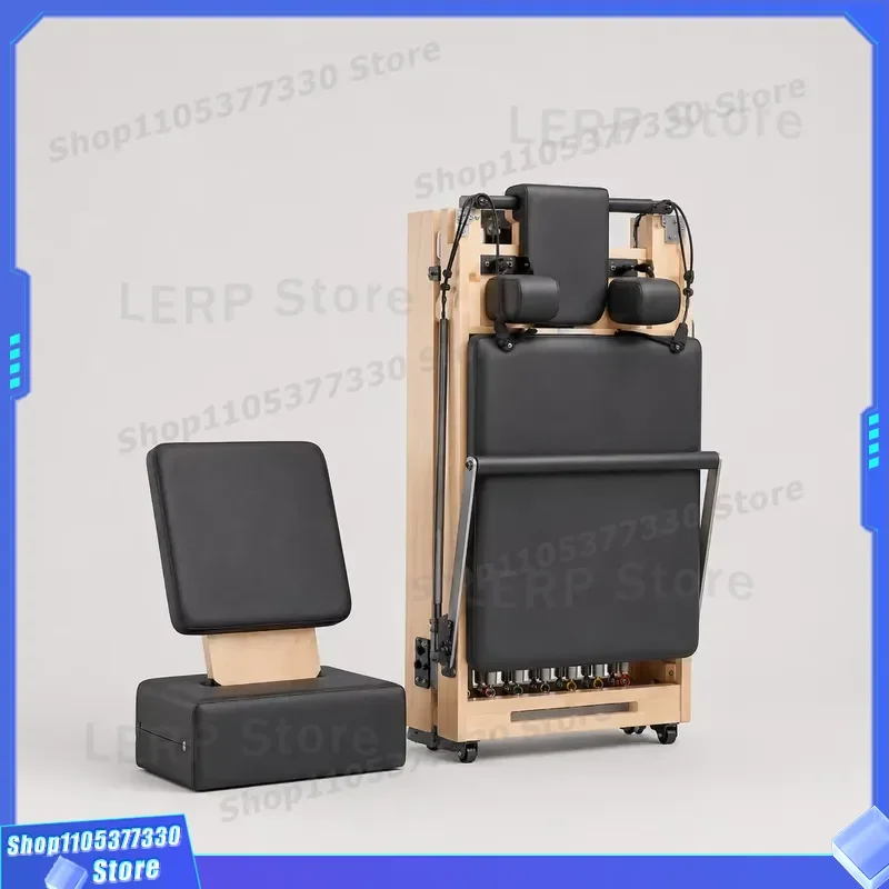 Foldable Pilates Reformer Machine Adjustable Home Gym Equipment Space Saving Exercise Bed With Wheels For Full Body Workout