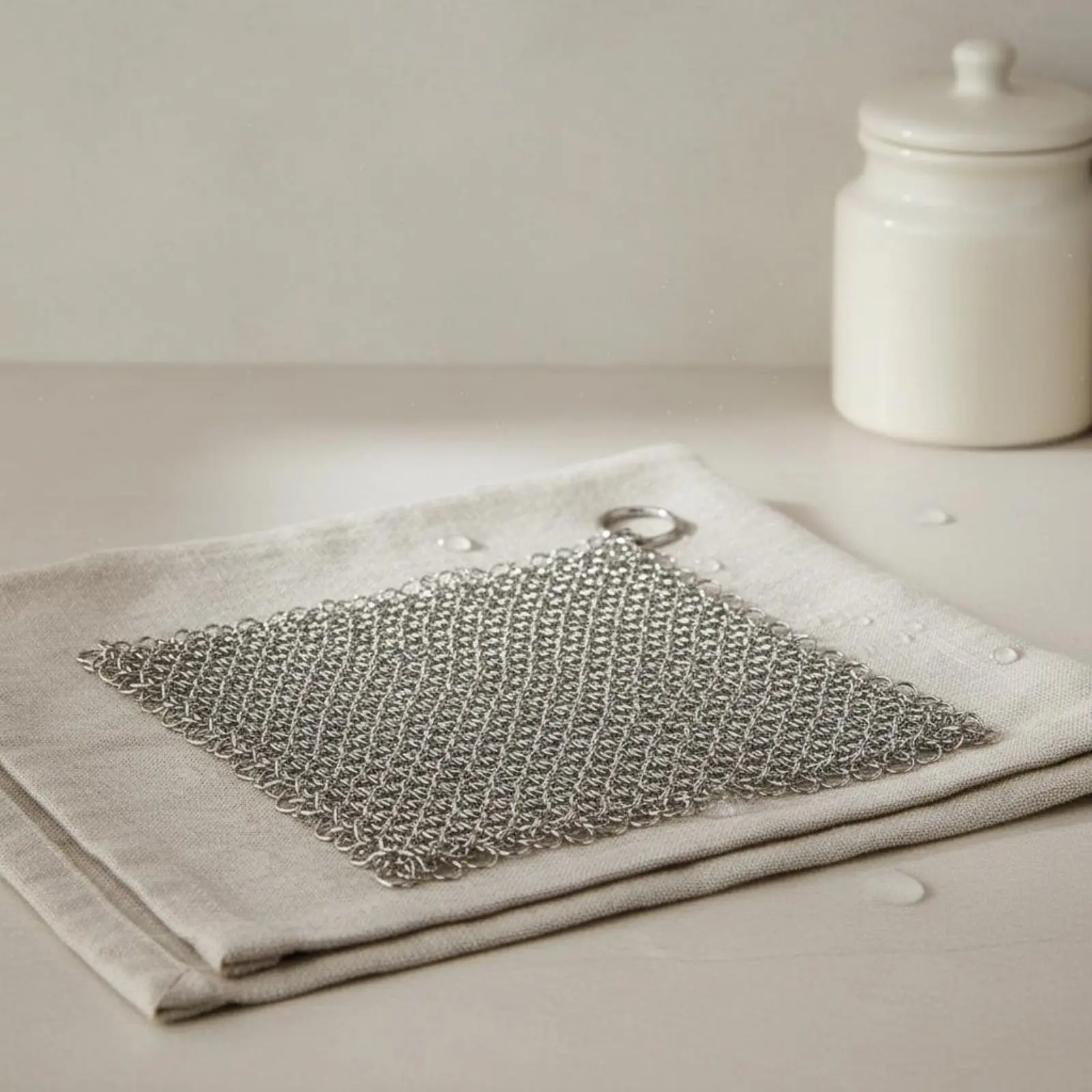 Chainmail Scrubber Rust Resistant Stainless Steel Scrubber Cookware Cleaner Long-Lasting Scrub Pad for Kitchen, Dishwashing