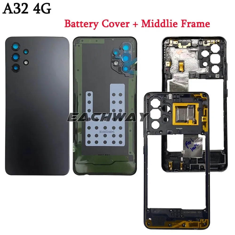 High Quality For Samsung Galaxy A32 4G A325 5G A326 Battery Cover Back Housing Case For Samsung A32 4G 5G Middle Frame Replace