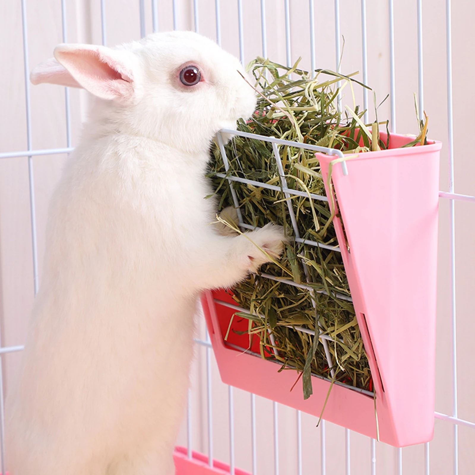 Plastic Rabbit Hay Feeder Food Dispenser Cage Hay Holder Pet Hay Rack for Rabbit Bunny Guinea Pig Chinchilla Hay Feeder