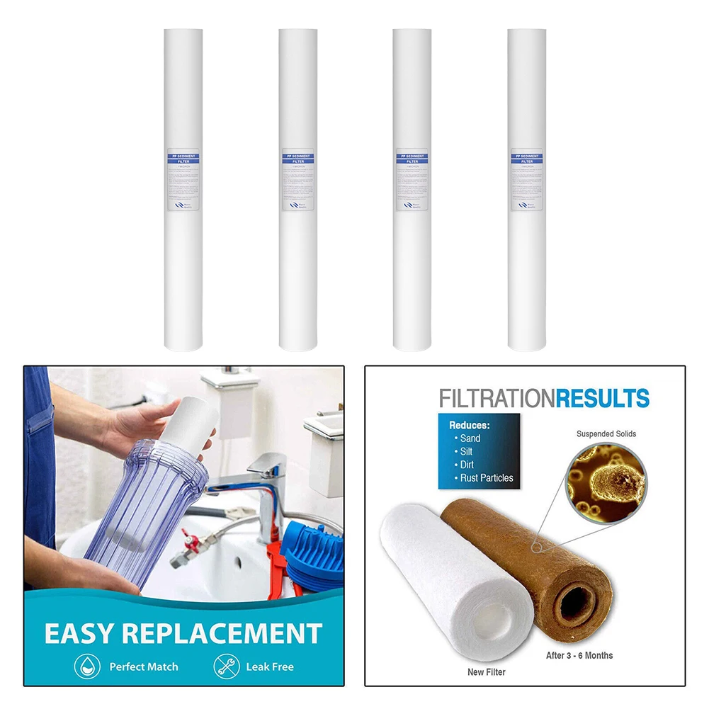 Совместимость легко устанавливается, Совместимость с различными очистителями воды, универсальная фильтрация содержимого полипропилена и хлопка