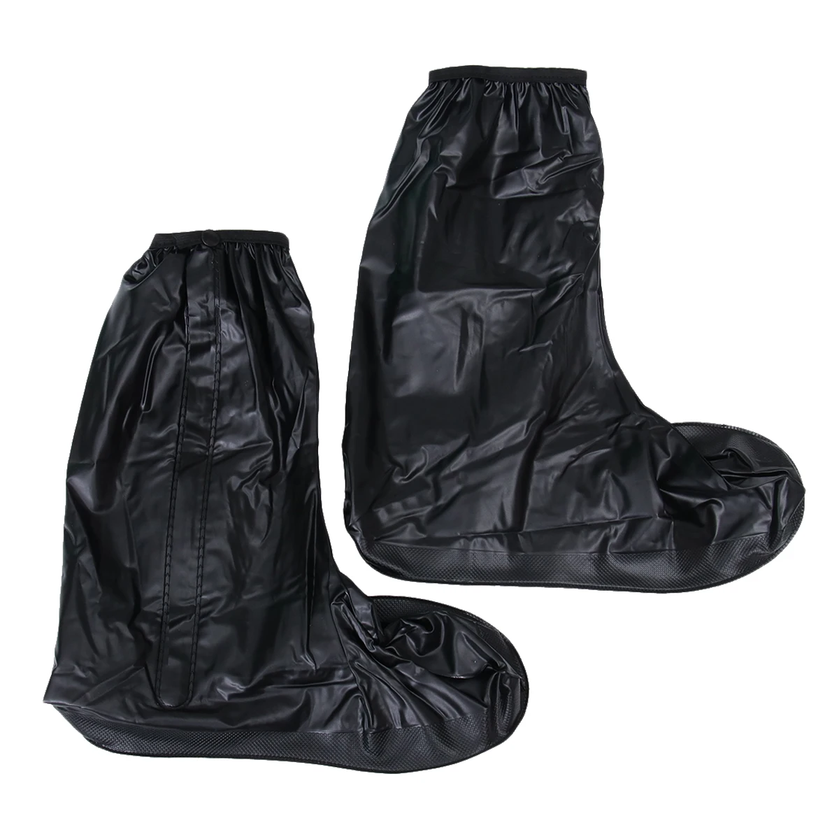 

High Tube Rain Boot Cover Overshoes Waterproof for Men Black XXL 35cm Sole Fits 43 44 Non Slip Rubber Soles Zipper Closure