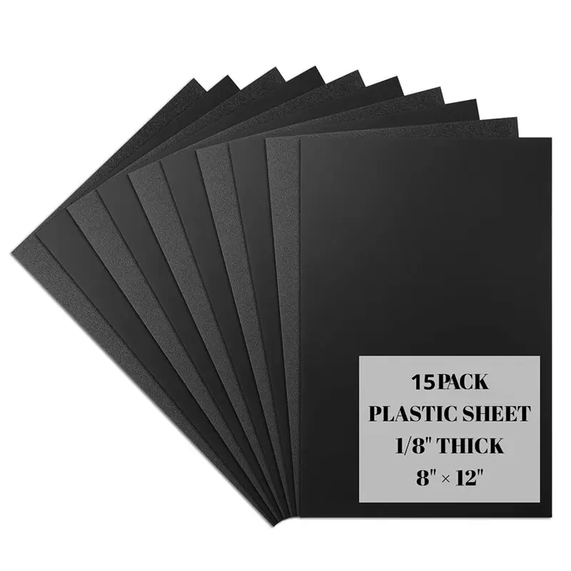 ABKY-15 Sheets Of 1/8-Inch Thick, 8X12-Inch Single-Sided Matte Textured Hard Plastic Sheets For DIY Craft Modeling Projects