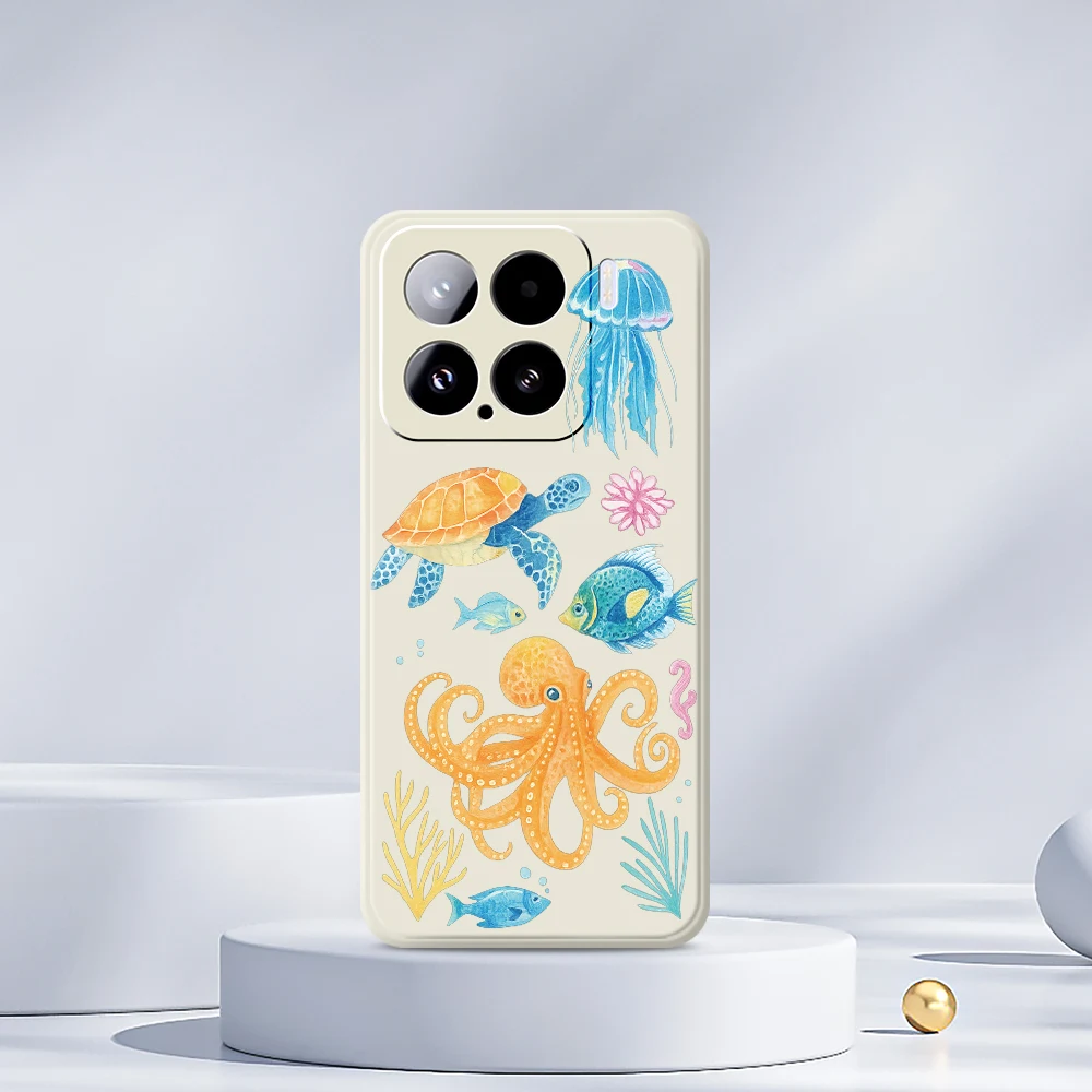 Custodia per telefono modello oceano per Xiaomi 15 15 Ultra Mi 14T 13T 12T 11T Pro Cover in silicone per Xiaomi Mi 15 Ultra Mi 11T Pro Custodie
