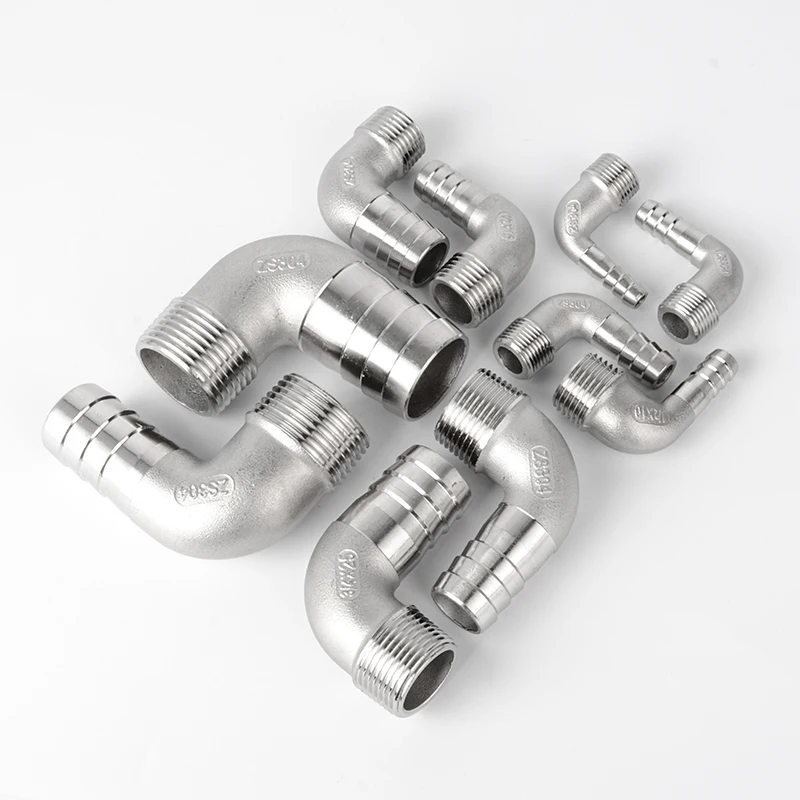 

1'' BSP Male Thread x 32mm 304 Stainless Steel Elbow Connector Barb Hose Tail Reducer Pagoda Joint Coupling Pipe Fitting