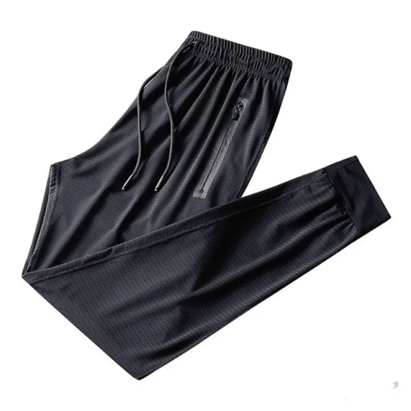 

Summer quick-drying men's ice silk plus size XL air conditioning pants 280 pounds beam mouth close mouth long pants 7XL 8XL 9XL