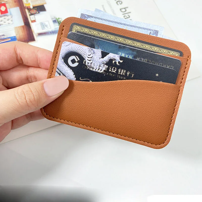 PU Leather Card Protector Case Coin Cards Cover Pouch Bag Slim ID and Bank Card Holder Wallet for Men and Women Business
