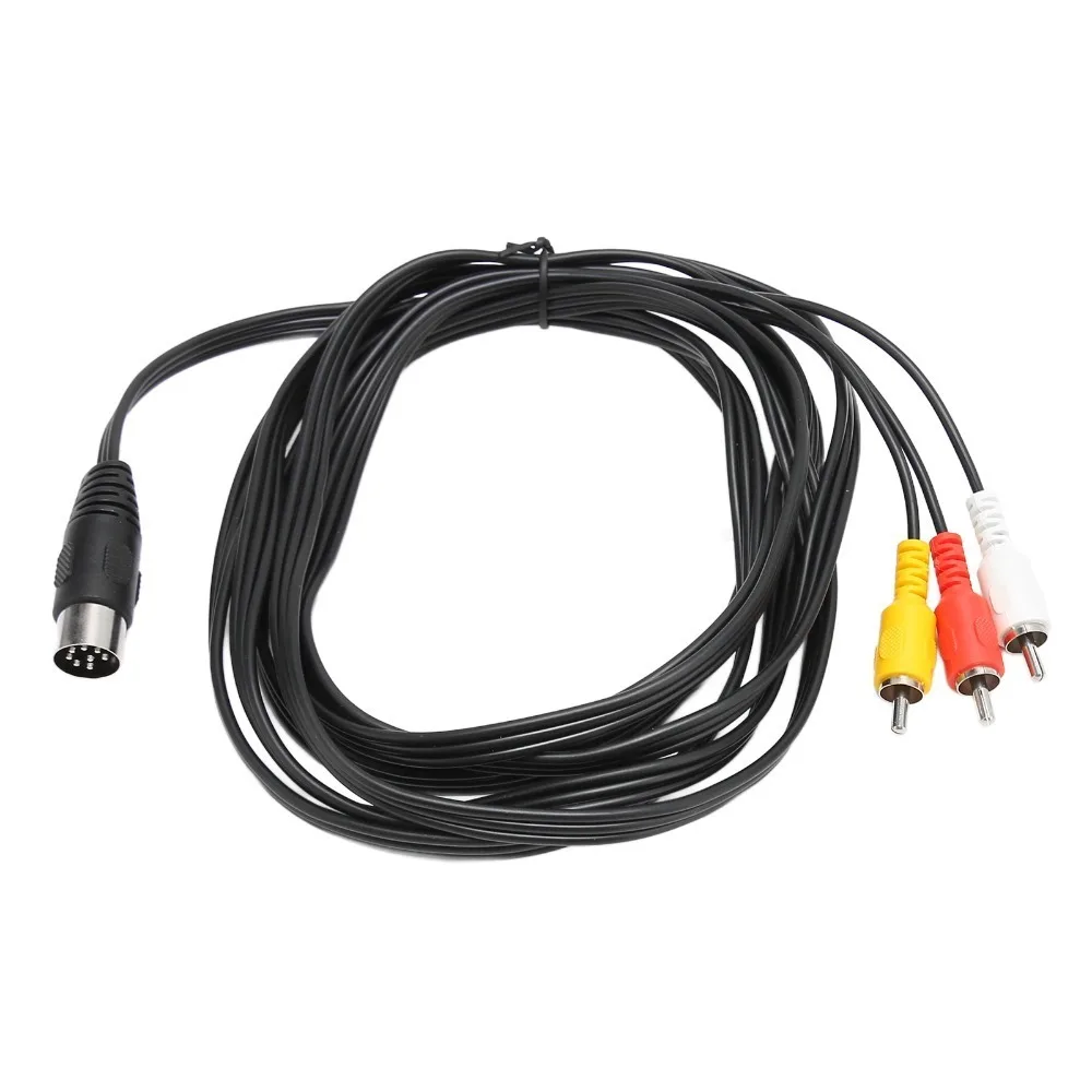Plug and Play DIN 8 Pin Male to 3RCA Male Cable Flexible 9.8ft Sound Adapter Cable DIN 8 Pin to 3RCA Stereo Equipment