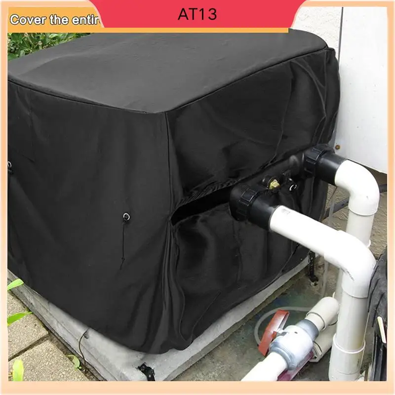 

AT13 Pool Heater Cover Heat Pump Cover Pool Heater Cover For Winter,Hose Hole And Hook & Loop Strip Design