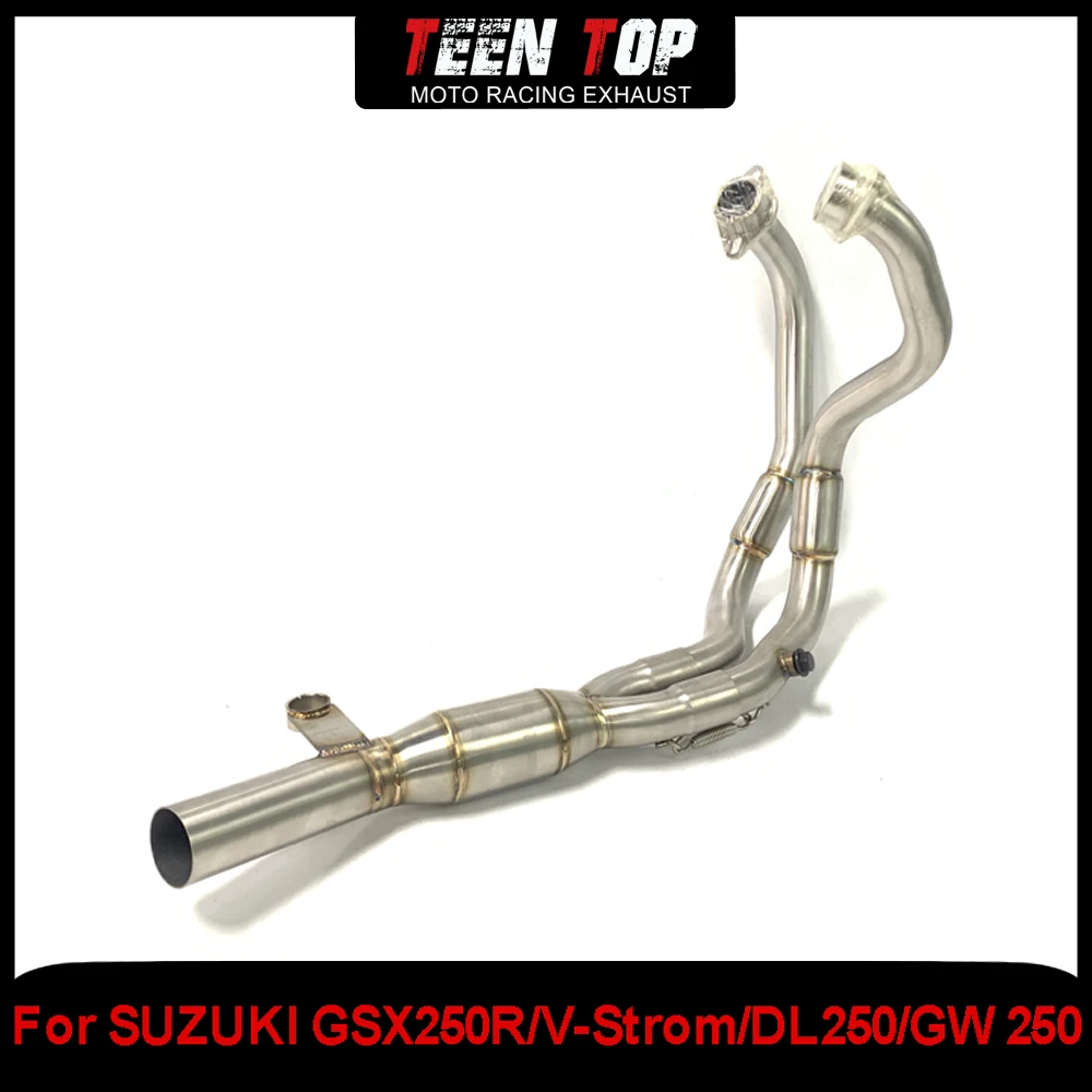 For SUZUKI GSX250R/V-Strom/DL250/GW250 Exhaust Elbow Steel Blue Motorcycle Exhaust Escape Moto Modified 51mm Front Link Pipe