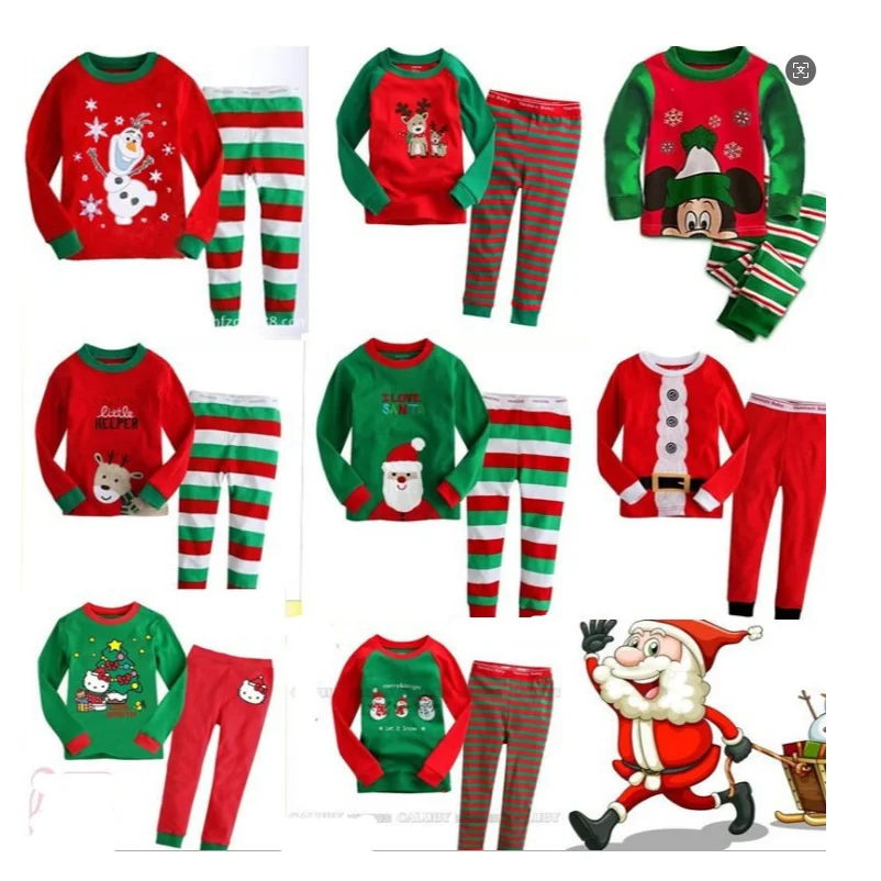 

Children's Home Wear 2025 Fall Cartoon Fashion Santa Claus Baby Pajamas Cotton Cute Girls Bottoming Shirt Children's Clothing