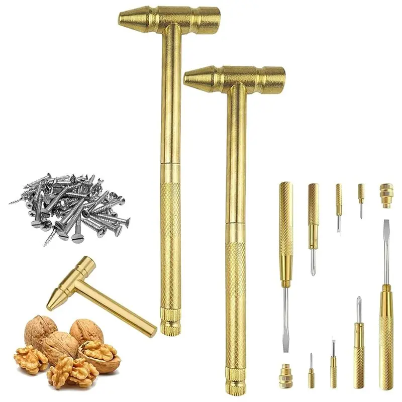 AEE2-Willedup Hammer, 6 In1 Multifunction Copper Hammer, Multifunction 6 In 1 Jewelers Hammer Set
