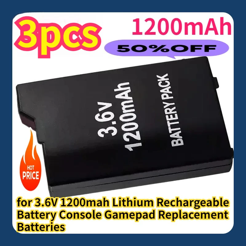 

For 3.6V 1200mah Lithium Rechargeable Battery Console Gamepad Replacement Batteries