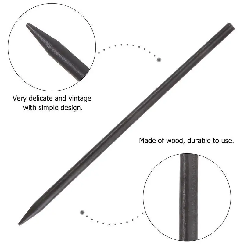 12pcs Vintage Wooden Hairpins Straight Chignon Hairpin Updo Hair Insert Sticks Tapered Hair Chopstick Buns Ponytail Holder