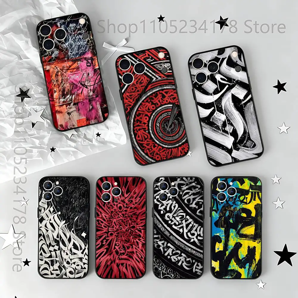 

Pokras Lampas Art Graffiti Phone Case Silicone Soft For IPhone 16,17,15,11,13,12,14,Mini,Pro,Max,Plus,Air,E Black